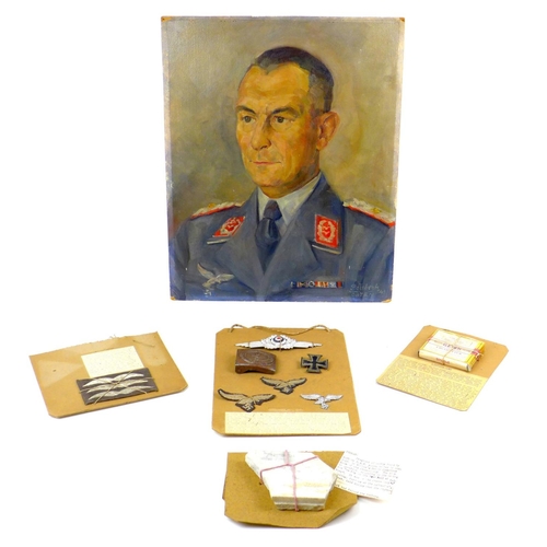 155 - P. Sieberts (German, 20th century): portrait of Major Schmidt of the Luftwaffe, oil on board, signed... 