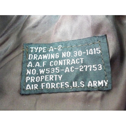 173 - A USAF Type A-2 Bomber Jacket for B1 bomber 384th squadron, 'Trouble Shooter', Notes: This jacket is... 