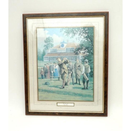 182 - George Whittaker: (20th century) a group of four golfing watercolours, likely of Rutland County Golf... 