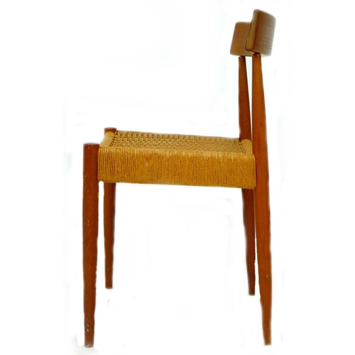 230 - A retro Danish teak and plywood chair, with 'Control' mark plaque, 48 by 44 by 75cm high.