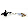 Two Royal Crown Derby paperweights, modelled as 'Oceanic Whale', An Exclusive for The Royal Crown De... 