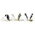 A group of six Royal Crown Derby paperweights, all modelled as penguins, comprising 'Galapagos Pengu... 