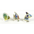 A group of three Royal Crown Derby paperweights, all modelled as fish, comprising 'Guppy Fish', limi... 