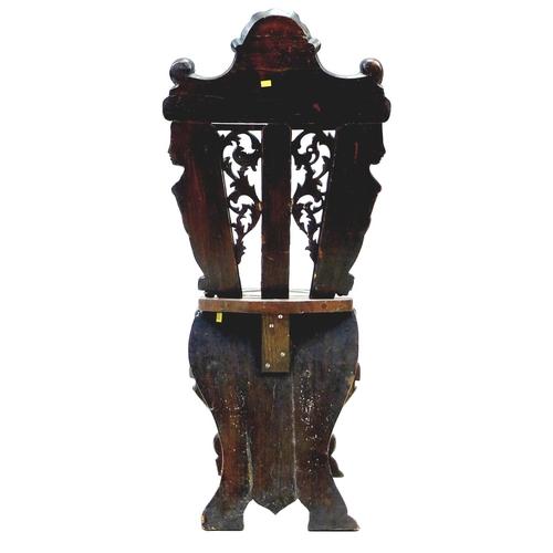 314 - A 19th century Italian Renaissance Revival carved fruitwood hall chair, being a later version of a '... 