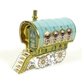 A Royal Crown Derby paperweight, modelled as 'The Barrel Top Wagon' Gypsy Caravan, one of a limited ... 