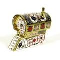 A Royal Crown Derby paperweight, modelled as 'Old Imari 1128 SGB Bow Top Wagon' Gypsy Caravan, one o... 
