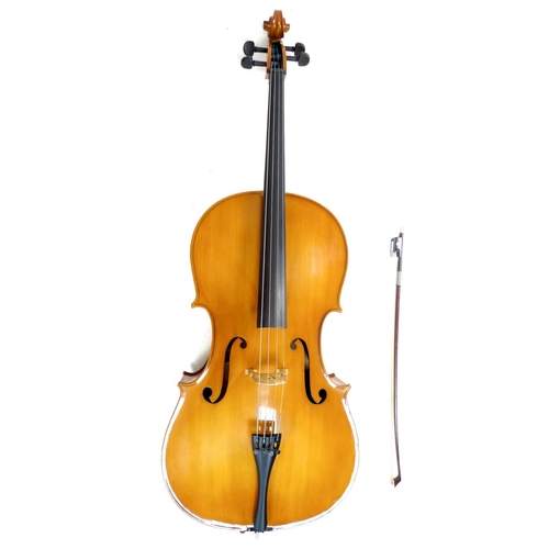 68 - A full four quarter size cello by Cathedral, body length, 77.5cm, 30.5 inches, total length 126cm by... 