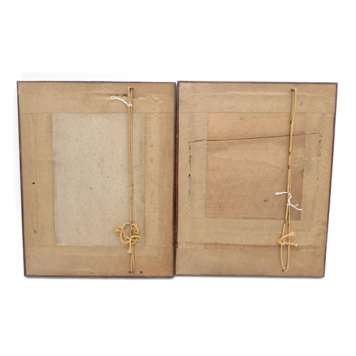 70 - A pair of late 19th/early 20th century wool work embroideries in tent stitch on canvas ground, depic... 