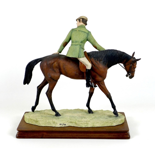75 - A Border Fine Arts sculpture, modelled as 'Riding Out', L81, limited edition 461/750, with wooden st... 