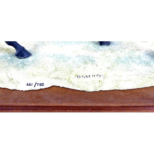 75 - A Border Fine Arts sculpture, modelled as 'Riding Out', L81, limited edition 461/750, with wooden st... 