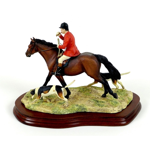 76 - A Border Fine Arts sculpture, 'Collecting the Hounds', L125941, with wooden stand, in original box.