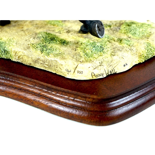 76 - A Border Fine Arts sculpture, 'Collecting the Hounds', L125941, with wooden stand, in original box.