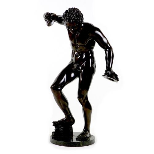 77 - After the Antique: 'Dancing Faun' / 'The Cymbal Player', an early to mid 20th century bronze sculptu... 