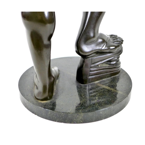 77 - After the Antique: 'Dancing Faun' / 'The Cymbal Player', an early to mid 20th century bronze sculptu... 