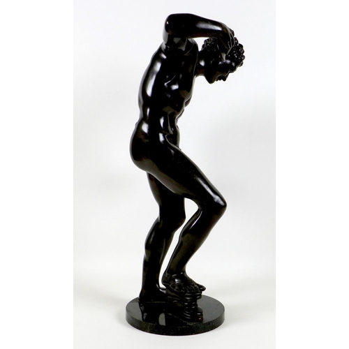 77 - After the Antique: 'Dancing Faun' / 'The Cymbal Player', an early to mid 20th century bronze sculptu... 