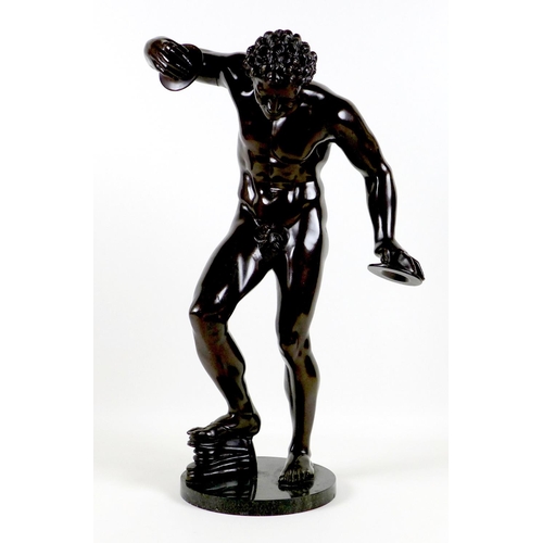 77 - After the Antique: 'Dancing Faun' / 'The Cymbal Player', an early to mid 20th century bronze sculptu... 