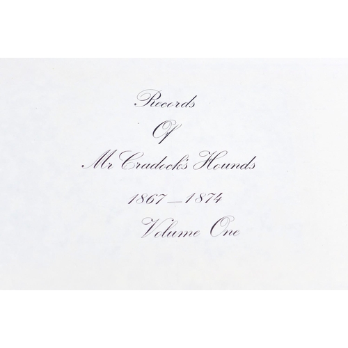 87 - 'Records of Mr Craddocks Hounds & The Marquis of Zetland's', in two volumes spanning from 1867-1883,... 