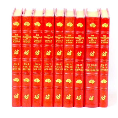 88 - A collection of nine bound editions of 'The Foxhound' in Moroccan gilt tooled leather, spanning July... 