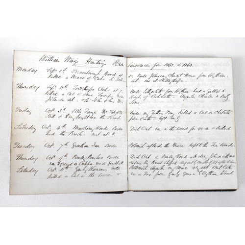 88A - A group of three Victorian handwritten Asprey & Co diaries, titled ‘William Wings Hunting Reminisces... 