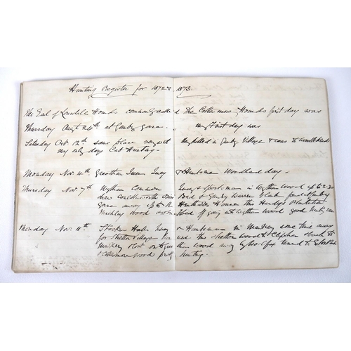 88A - A group of three Victorian handwritten Asprey & Co diaries, titled ‘William Wings Hunting Reminisces... 