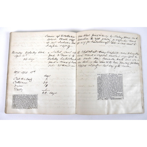 88A - A group of three Victorian handwritten Asprey & Co diaries, titled ‘William Wings Hunting Reminisces... 