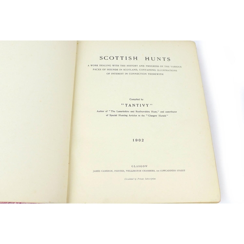 94 - Tantivy 'Scottish Hunts' half leather bound in Moroccan gilt tooled leather, quarto(pub. James Camer... 