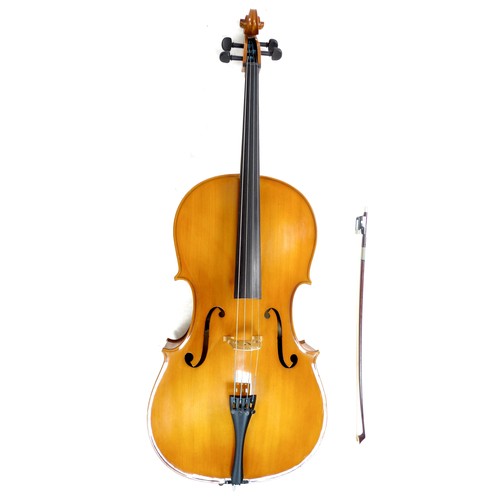 152 - A full four quarter size cello by Cathedral, body length, 77.5cm, 30.5 inches, total length 126cm by... 