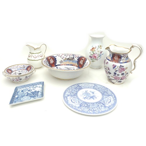 13 - A group of ceramics including a Spode Wash set, in the Imperial pattern, comprising jug 26cm high, b... 