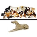 A large litter of over forty china figurines, all modelled as dogs, featuring various different bree... 