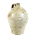 A Godstone 'Iron Peartree' gout water bottle circa 1755, in saltglazed stoneware, of ovoid form, gro... 