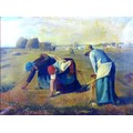 After Jean Francois Millet (French, 1814-1875): 'The Gleaners' oil on canvas, signed 'L.C. Moss King... 