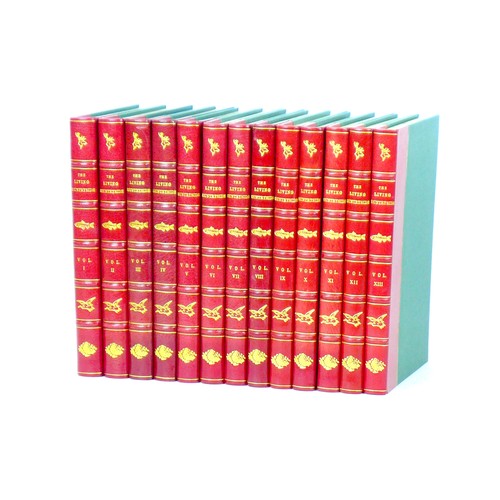 178 - A collection of thirteen bound issues 'The Living Countryside', quarter bound in Moroccan leather wi... 