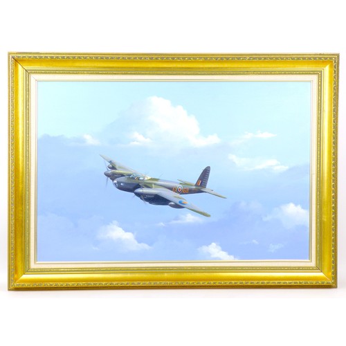 241 - Barry G. Price 'Mosquito BIX High Altitude Bomber 105 Squadron RAF 1943' oil on canvas, signed, 49.5... 