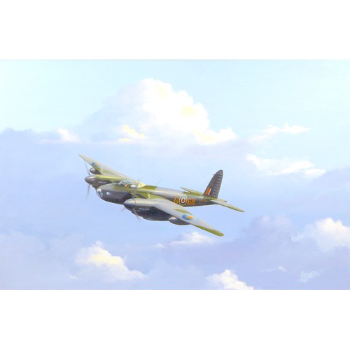 241 - Barry G. Price 'Mosquito BIX High Altitude Bomber 105 Squadron RAF 1943' oil on canvas, signed, 49.5... 