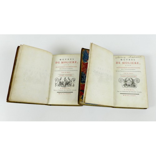 212 - First edition, Jean-Baptiste Poquelin Moliere, 'Oevres de Moliere, avec Des Remarques Grammaaticales... 