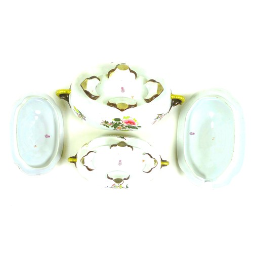 42 - A late Victorian Royal Worcester part dinner service, hand painted decoration depicting sprays of fl... 