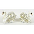 A pair of Royal Crown Derby commemorative paperweights, modelled as 'The Royal Swans', 'William' and... 
