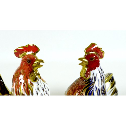 48 - Two Royal Crown Derby paperweights, modelled as 'Imari Rooster', one of a pre-release edition of 150... 