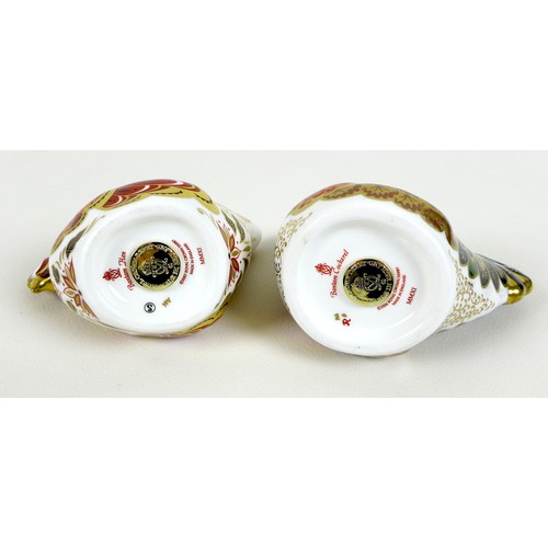 51 - A pair of Royal Crown Derby paperweights, modelled as 'Bantam Cockerel', one of a limited edition pr... 