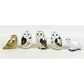A group of five Royal Crown Derby paperweights, all modelled as birds, comprising 'Twilight Owl', MM... 
