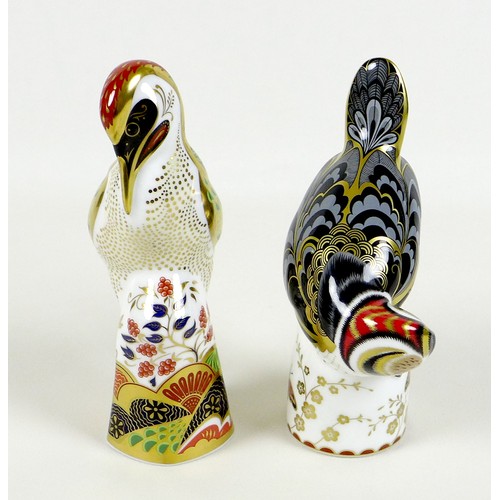 59 - Two Royal Crown Derby paperweights, modelled as 'Newstead Woodpecker', a Limited Edition Pre-release... 