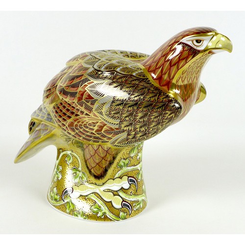 69 - A Royal Crown Derby Prestige paperweight, modelled as 'Golden Eagle', limited edition 111/300, from ... 