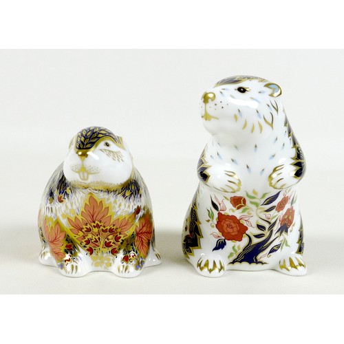 72 - Two Royal Crown Derby paperweights, modelled as 'Riverbank Beaver', one of an exclusive edition of 5... 