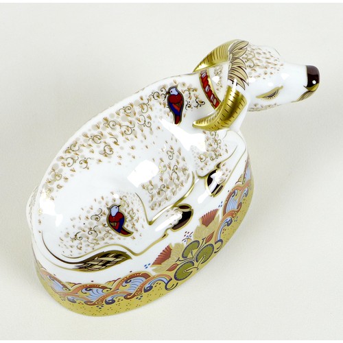 74 - A Royal Crown Derby paperweight, modelled as 'Water Buffalo', MMIV, gold stopper, 11.8cm high, boxed... 