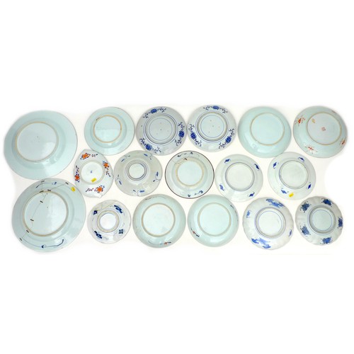 2 - A group of Chinese dishes and plates, 18th and 19th century, mostly decorated in Imari palettes, all... 