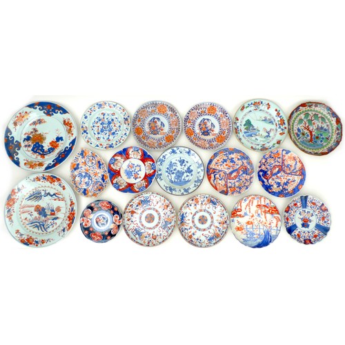 2 - A group of Chinese dishes and plates, 18th and 19th century, mostly decorated in Imari palettes, all... 