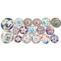 A group of Chinese dishes and plates, 18th and 19th century, mostly decorated in Imari palettes, all... 