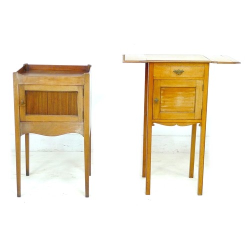 336 - A Georgian mahogany night stand, tray top and tambour front, 39.5 by 35.5 by 68cm high, together wit... 