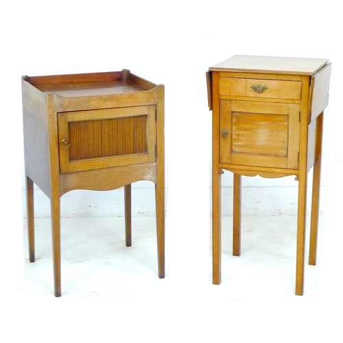 336 - A Georgian mahogany night stand, tray top and tambour front, 39.5 by 35.5 by 68cm high, together wit... 