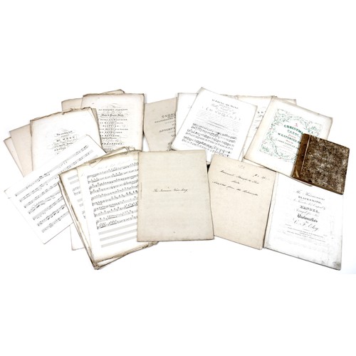 149 - A collection of music manuscripts and sheet music. (1 box)